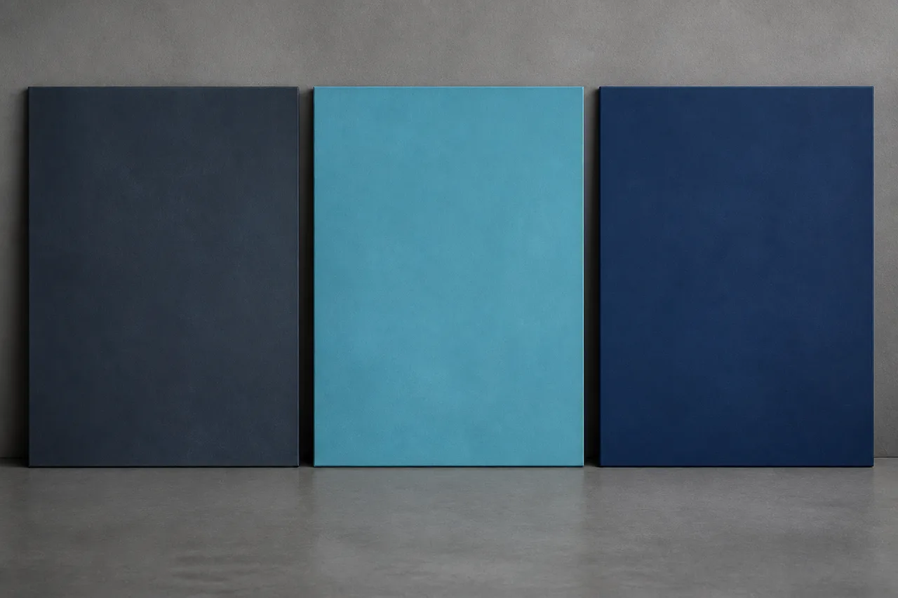 Minh họa cho “bảng xanh lạnh”: Slate, cyan, and deep blue.