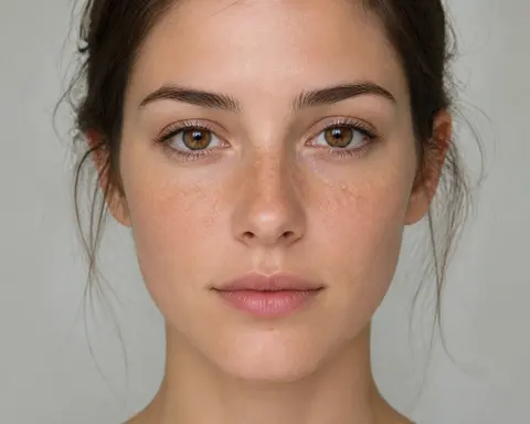 Minh họa cho “Tàn nhang”: light freckles across the cheeks and bridge of the nose.