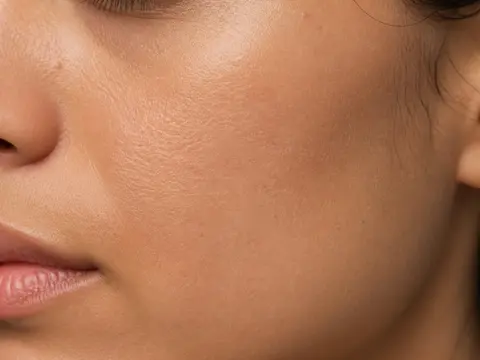 Minh họa cho “Chi tiết lỗ chân lông”: close-up skin with subtle, natural pore detail.