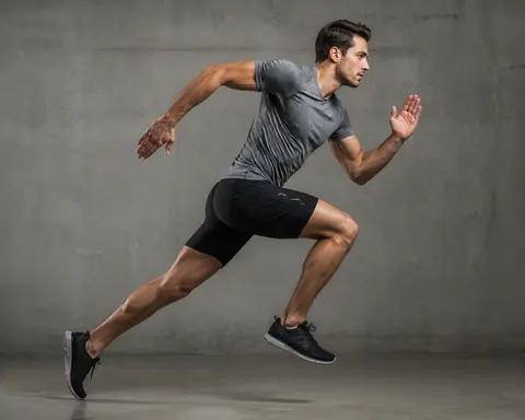 Minh họa cho “Đường hành động”: a running pose built around a dynamic diagonal line of action.