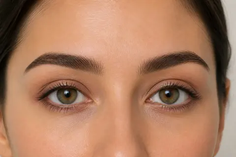 Minh họa cho “Trang điểm mắt”: subtle eye makeup with the eye shape still clearly visible.