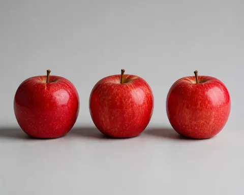 Minh họa cho “Số lượng”: exactly three red apples, all fully visible.
