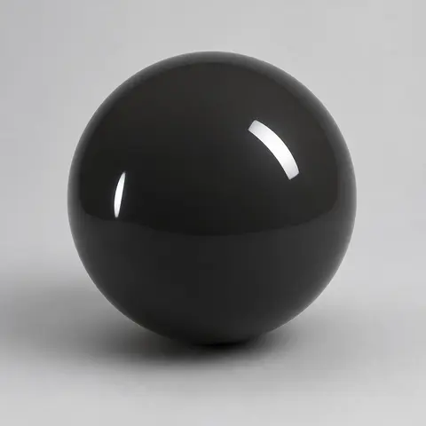 Minh họa cho “Độ nhám”: a perfectly smooth glazed ceramic sphere with narrow crisp specular highlights.