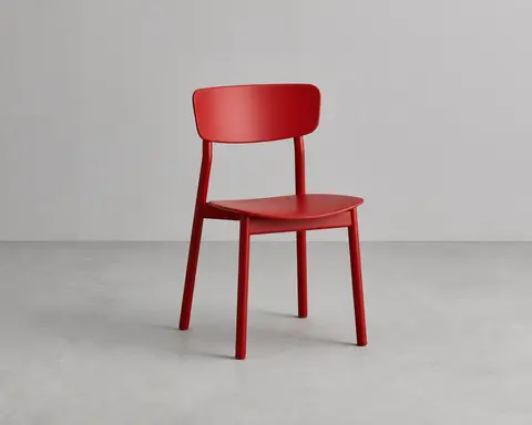 Minh họa cho “Mặt phẳng chiều sâu”: a red chair in the midground plane.