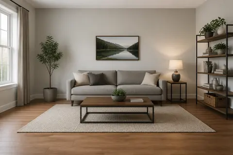 Minh họa cho “ngang tầm mắt”: An eye-level view across the room.