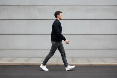 Minh họa cho “bám song song chủ thể”: Camera moves parallel with a walking subject.