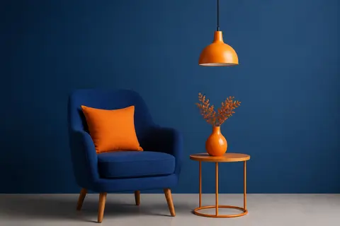 Minh họa cho “hòa sắc bổ túc”: A controlled blue-and-orange relationship.