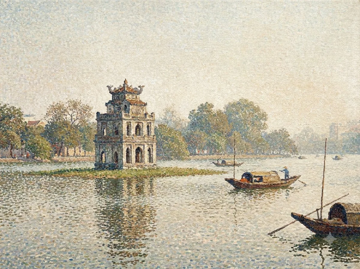 Pointillism: kết quả tạo bởi Gemini.
