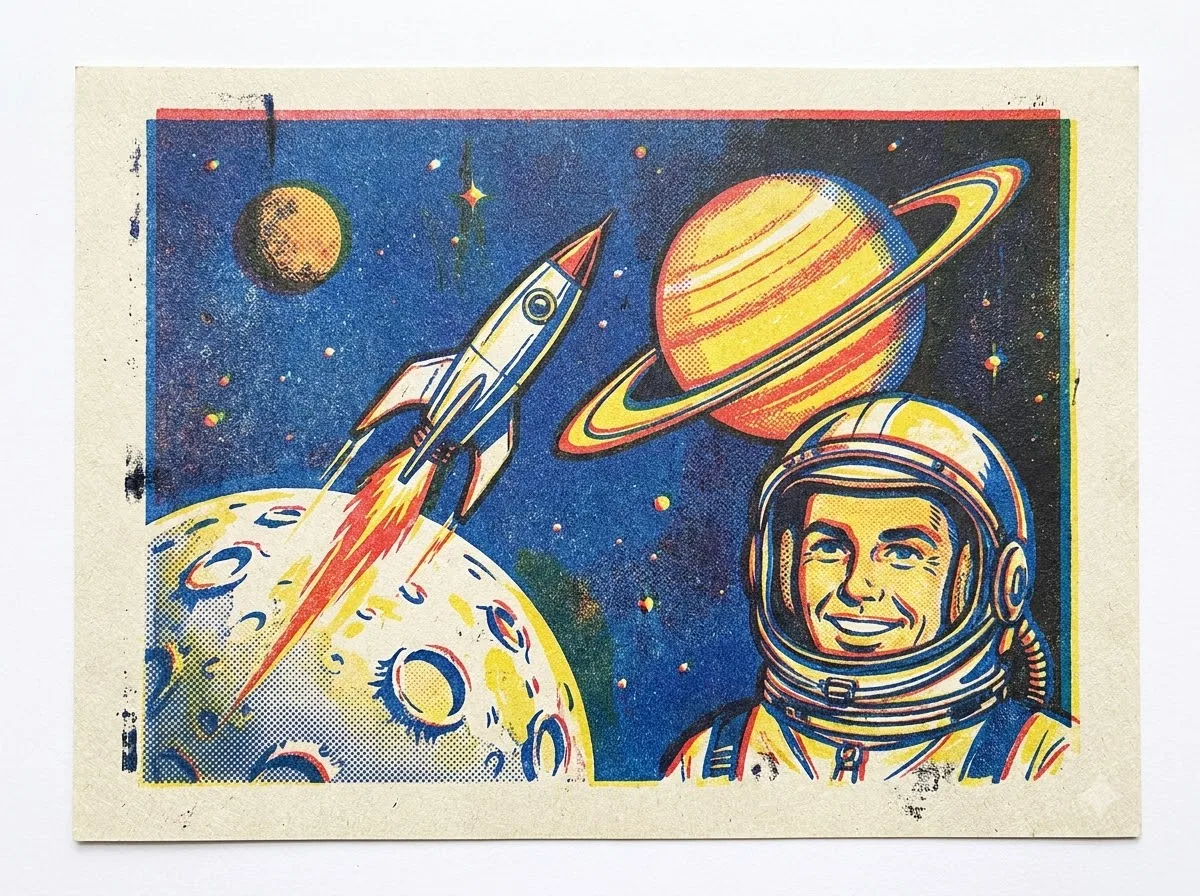 Risograph: kết quả tạo bởi Gemini.