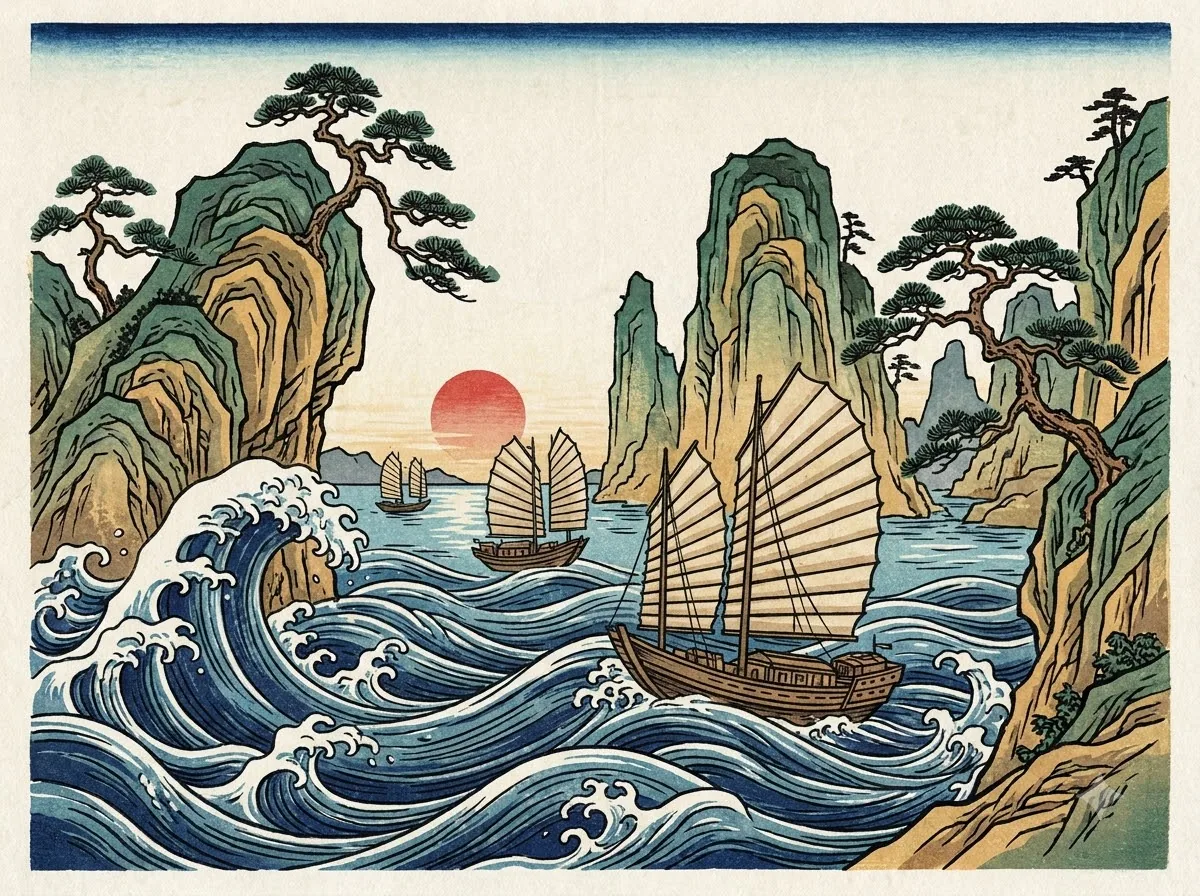 Ukiyo-E: kết quả tạo bởi Gemini.