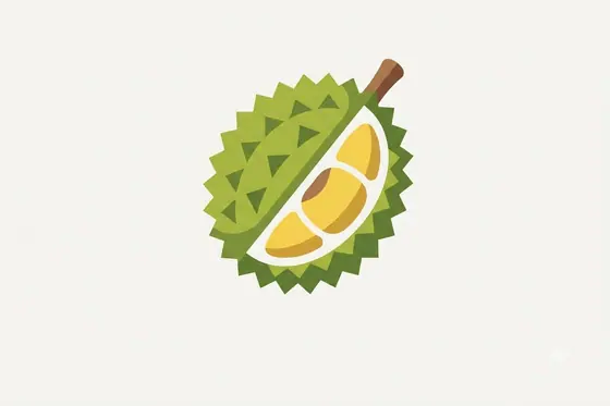 Icon Design — A flat icon of a Durian fruit. (Biểu tượng phẳng hình trái sầu riêng.), kết quả Gemini.